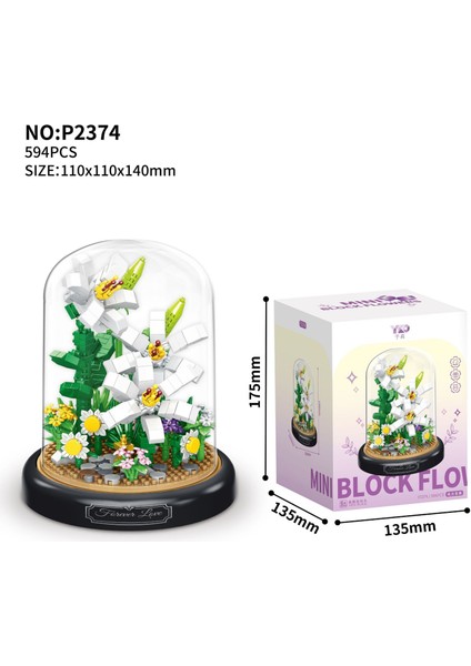 Saksı Yapı Taşı Küçük Pelet Puzzle Kız Serisi Doğum Günü Hediyesi (Yurt Dışından)
