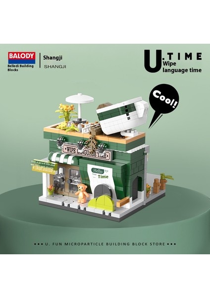 Sokak Sahnesi Yapı Taşları Puzzle Montajı Çocuk Oyuncakları Kulübe Modeli Süsler (Yurt Dışından)