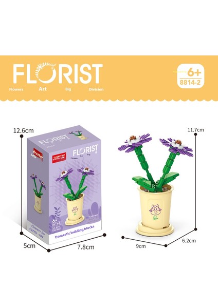 Çiçek Blok Maket Puzzle Yapboz Hediyelik El Yapımı Süs (Yurt Dışından)