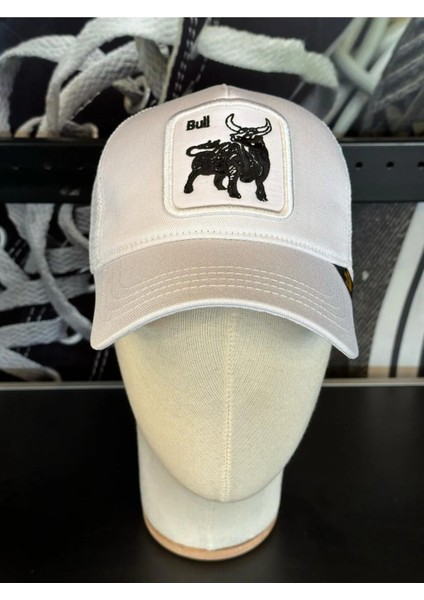 Unisex Beyaz Renk Hayvan Resimli Figürlü Resimli Cap Şapka