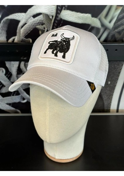 Unisex Beyaz Renk Hayvan Resimli Figürlü Resimli Cap Şapka
