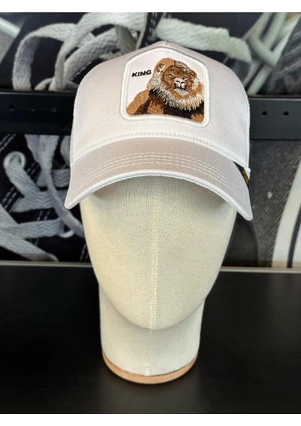 Unisex Beyaz Renk Hayvan Resimli Figürlü Resimli Cap Şapka