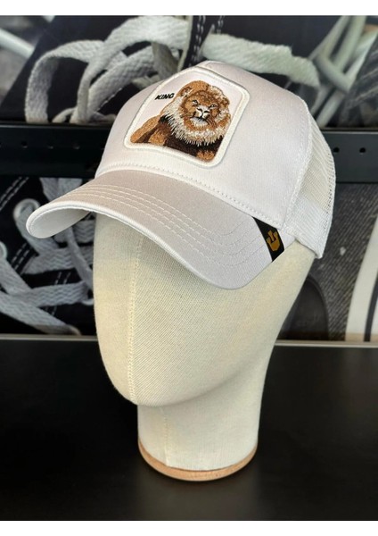 Unisex Beyaz Renk Hayvan Resimli Figürlü Resimli Cap Şapka