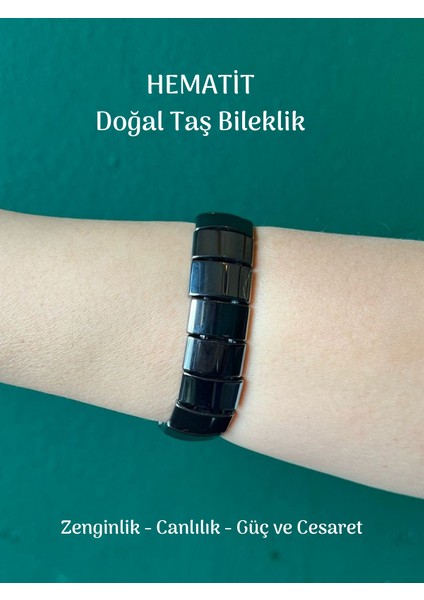 Kalın Hematit Doğal Taş Bileklik Kök Çakra Denge Pozitif Enerji Zenginlik Taşı