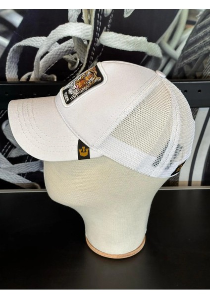 Unisex Beyaz Renk Hayvan Resimli Figürlü Resimli Cap Şapka