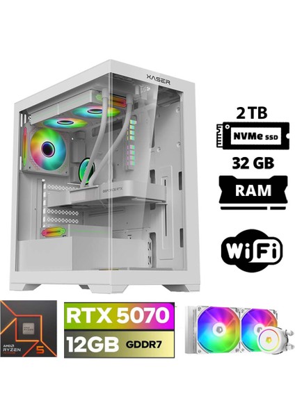 Lexus X80 Ryzen 5 8400F 32GB Ddr5 Ram 2tb M.2 Nvme SSD 12GB RTX5070 Sıvı Soğutmalı Oyuncu Bilgisayarı