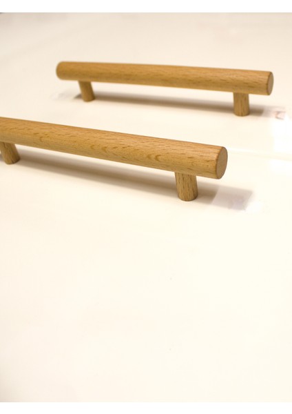 6 Adet Roll Ahşap Kulp Çekmece Kulpu Modern Dolap Kolu Mobilya Kulp Natürel