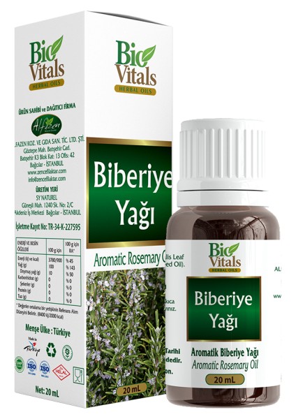 Vitals Biberiye Yağı 20 ml