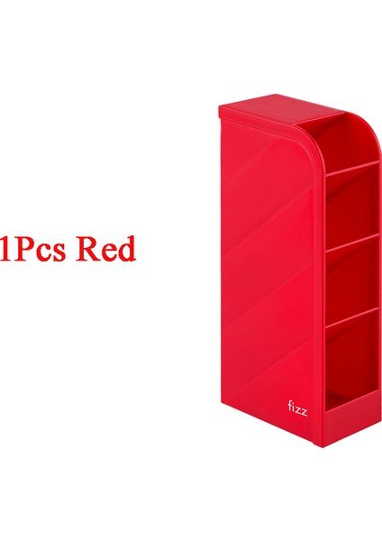 Kırmızı Stil Fizz Yaratıcı Kalem Tutucu 4 Izgara Eğik Masa Düzenleyici Kalem Saklama Kalem Kutusu Kawaii Kırtasiye Ofis Makyaj Saklama Kutusu (Yurt Dışından)