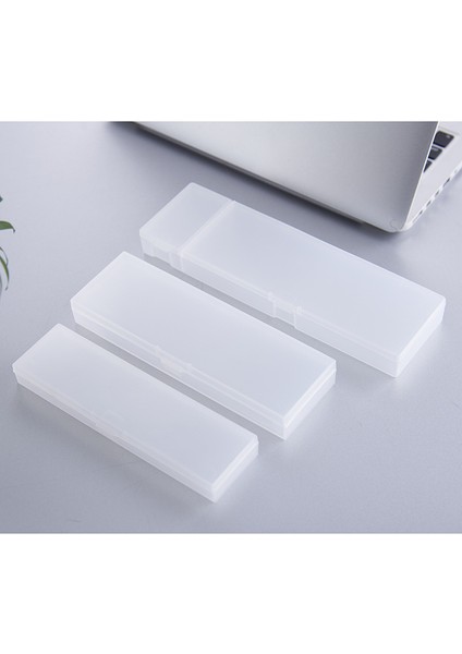 M Tarzı Şeffaf Kalem Kutusu Mat Plastik Beyaz Kalem Kalem Depolama Kutusu Kırtasiye Malzemeleri Tutucu 3 Boyut Kırtasiye (Yurt Dışından) fiyatları
