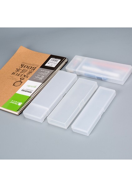 M Tarzı Şeffaf Kalem Kutusu Mat Plastik Beyaz Kalem Kalem Depolama Kutusu Kırtasiye Malzemeleri Tutucu 3 Boyut Kırtasiye (Yurt Dışından) fırsatları