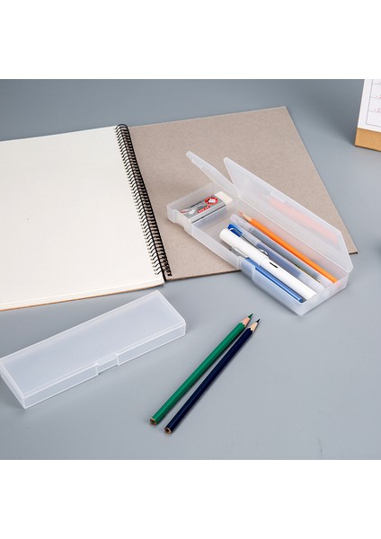 M Tarzı Şeffaf Kalem Kutusu Mat Plastik Beyaz Kalem Kalem Depolama Kutusu Kırtasiye Malzemeleri Tutucu 3 Boyut Kırtasiye (Yurt Dışından) indirimleri