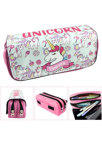 Beyaz Stil Tek Boynuzlu At Büyük Kapasiteli Kalem Kutusu Kılıfı 80 Kalem Tutabilir Unicorn Okul Malzemeleri Kırtasiye Kalemlik Kalem Çantası (Yurt Dışından) fırsatları