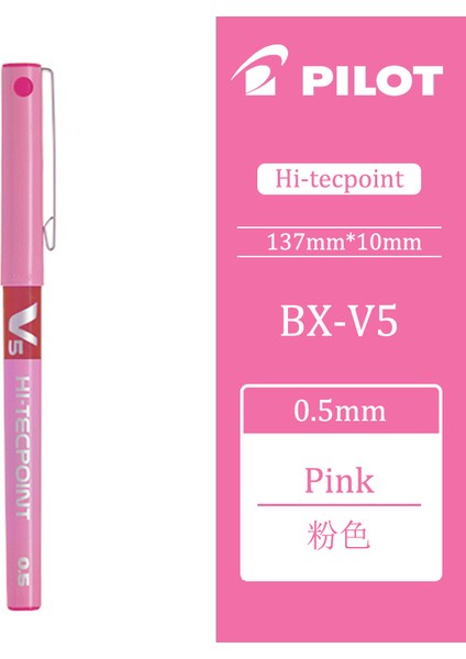 Pembe Stil Sıvı Mürekkepli Kalem Seti Su Bazlı Tükenmez Kalem Okul Kırtasiye Ofis Malzemeleri Yazma Kalem Kutusu Bx-V5 (Yurt Dışından)