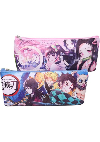 No.2 Tarzı Anime Demon Slayer Kimetsu No Yaiba Pu Kanvas Cüzdan Kalem Kutusu Fermuarlı Makyaj Çantası Kalem Kırtasiye Çantası (Yurt Dışından) fiyatları