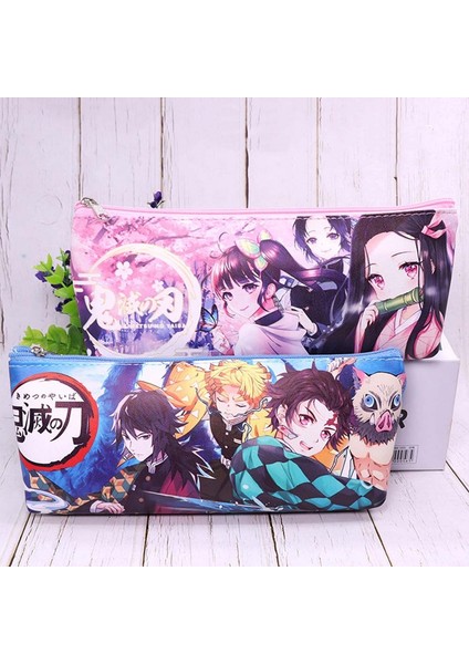 No.2 Tarzı Anime Demon Slayer Kimetsu No Yaiba Pu Kanvas Cüzdan Kalem Kutusu Fermuarlı Makyaj Çantası Kalem Kırtasiye Çantası (Yurt Dışından) modelleri