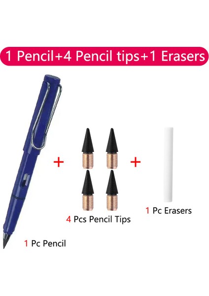Mavi Set Stili Sonsuz Yazma Kalem Yeni Teknoloji Mürekkepsiz Kalem Sınırsız Yazma Kalem Kawaii Kırtasiye Öğrenci Sanat Malzemeleri (Yurt Dışından)