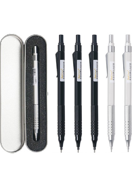 0.7 mm Gümüş Stil 0.5b Mekanik Kalem Yüksek Metal Otomatik Çizim Kalem Metal Kalem Kutusu ile Sevimli Kırtasiye Okul Malzemeleri (Yurt Dışından) indirimleri