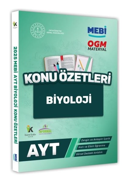 2025 Yks-Ayt Mebi-Ogm Biyoloji Pratik Konu Özet Kitabı Renkli A4 Boyut Görsel Destekli