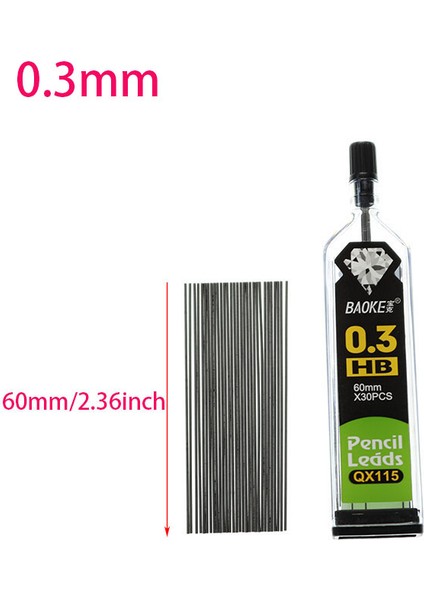 Hb 0,3 mm Stili 30 Şişe Otomatik Kurşun Kalem Yedek Parça Için Öğrenci Yazma Sanat Eskiz Renkli Çubuk Otomatik Kalem Doldurma Yedek Parça (Yurt Dışından)