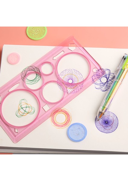 Beyaz Stil Öğrenciler Matematik Çizim Çizim Araçları Öğrenme Boyama Çocuk Bulmaca Oyuncakları Spriyograf Sanat Aracı - 1 Adet Geometrik Cetvel (Yurt Dışından)