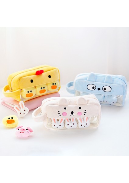 Gri Stil Peluş Hayvan Sevimli Kalem Çantası Koreli Öğrenci Sevimli Kırtasiye Kalem Kutusu Erkek Kız Hediye Yüksek Kapasiteli Pouool Malzeme (Yurt Dışından) fiyatları