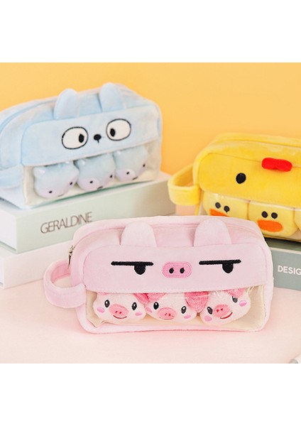 Gri Stil Peluş Hayvan Sevimli Kalem Çantası Koreli Öğrenci Sevimli Kırtasiye Kalem Kutusu Erkek Kız Hediye Yüksek Kapasiteli Pouool Malzeme (Yurt Dışından) fırsatları