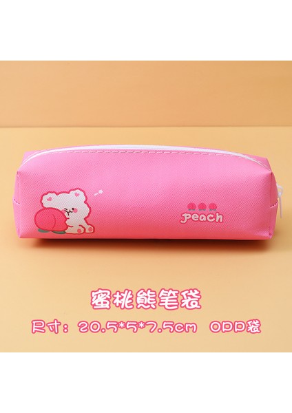 Sarı Stil Karikatür Pu Büyük Kapasiteli Kalem Kutusu Şirin Kız Kalp Saklama Kırtasiye Kutusu Öğrenci Şık Basit Kalem Kutusu (Yurt Dışından)