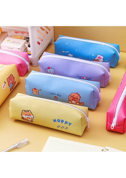 Sarı Stil Karikatür Pu Büyük Kapasiteli Kalem Kutusu Şirin Kız Kalp Saklama Kırtasiye Kutusu Öğrenci Şık Basit Kalem Kutusu (Yurt Dışından) fırsatları