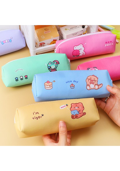 Sarı Stil Karikatür Pu Büyük Kapasiteli Kalem Kutusu Şirin Kız Kalp Saklama Kırtasiye Kutusu Öğrenci Şık Basit Kalem Kutusu (Yurt Dışından) indirimleri