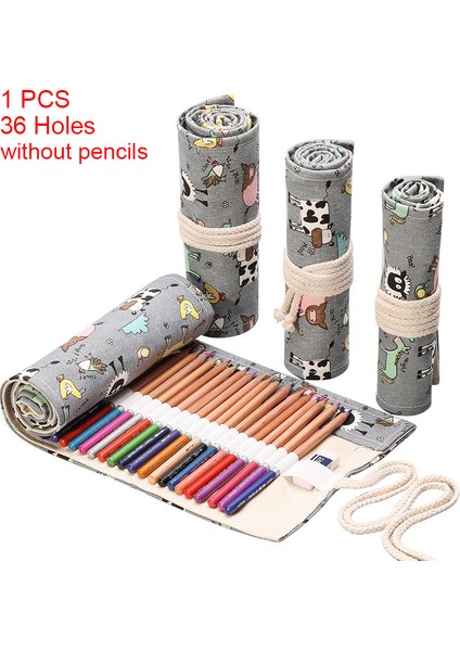 Lavanta Tarzı 36 Delikli Kalem Çantası Kalem Kutusu Japon Kırtasiye Kalem Makyaj Saklama Çantası Pencil Roll Okul Malzemeleri Kalem Kutuları (Yurt Dışından)