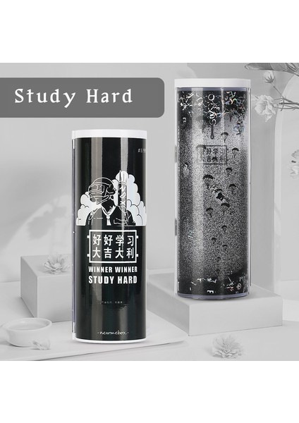 Sıkı Çalışma Tarzı Nbx Çok Fonksiyonlu Kalem Kutusu Büyük Kapasiteli Kalem Kutuları Sıvı Kumlu Yarı Transparan Yaratıcı Silindirik Kalemlik Çocuk Kırtasiye (Yurt Dışından)