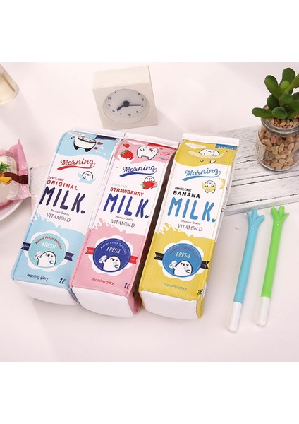 Pembe Tarzı Sevimli Kore Kalem Kutusu Süt Şeklinde Kalem Kutusu Su Geçirmez Kırtasiye Çantası Küçük Nesne Depolama Çantası Okul Kalem Kutusu Okul Malzemeleri (Yurt Dışından) fırsatları