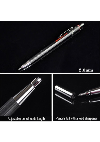 2.0 mm Set Stili Rotring 300 Mekanik Kalem Otomatik Kalem Plastik Kalem Tutucu Kırtasiye Yazma Malzemeleri (Yurt Dışından) fırsatları