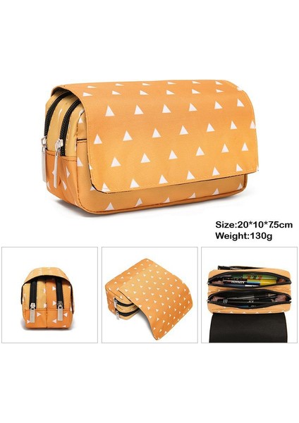 C3 Stili Anime Demon Slayer Çok Katmanlı Kalem Kutusu ve Kırtasiye Çantası - Büyük Kapasiteli Okul Malzemeleri (Yurt Dışından)