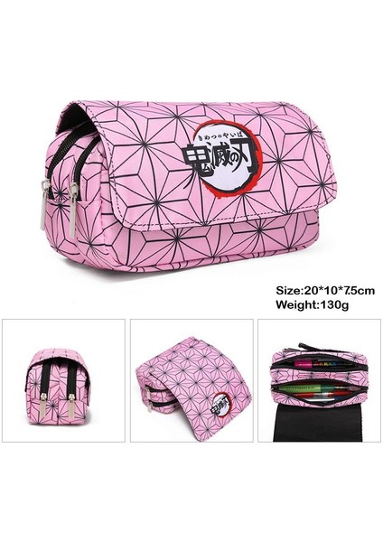 B5 Stili Anime Demon Slayer Çok Katmanlı Kalem Kutusu ve Kırtasiye Çantası - Büyük Kapasiteli Okul Malzemeleri (Yurt Dışından)