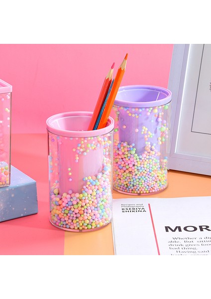 Kare Mor Tarzı Hayalperest ve Sevimli Köpük Top Kalemlik Tatlı Kız Stili Kawaii Kırtasiye Öğrenci Hediyesi (Yurt Dışından) fırsatları