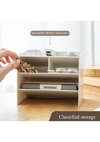 D Stili Çok Fonksiyonlu Büyük Kapasiteli Masa Kalemlik Makyaj Saklama Kutusu 4 Bölme Masaüstü Düzenleyici Standı Ofis Kırtasiye (Yurt Dışından) indirimleri