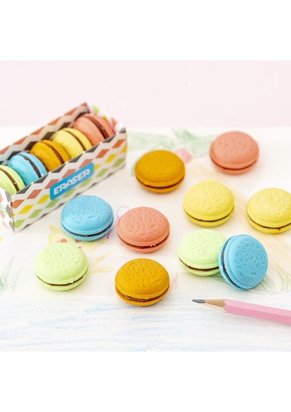 Macaron Renkli Sandviç Bisküvi Silgi Kauçuk Silgi Ilköğretim Öğrenci Ödülleri Promosyon Hediye Kırtasiye (Yurt Dışından) modelleri