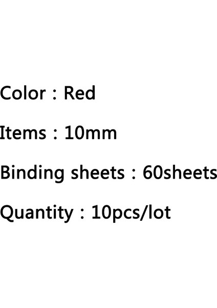 KIRMIZI-10MM Tarzı Delik Bağlama Halkası Sıkıştırılabilir Spiral Spiral Defter Albüm Bağlama Önlükler Pvc Binder Halkaları Defter Ofis Malzemesi (Yurt Dışından)