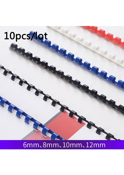 KIRMIZI-10MM Tarzı Delik Bağlama Halkası Sıkıştırılabilir Spiral Spiral Defter Albüm Bağlama Önlükler Pvc Binder Halkaları Defter Ofis Malzemesi (Yurt Dışından)