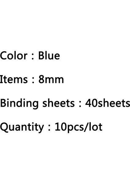 Mavi-8mm Tarzı Delik Bağlama Halkası Sıkıştırılabilir Spiral Spiral Defter Albüm Bağlama Önlükler Pvc Binder Halkaları Defter Ofis Malzemesi (Yurt Dışından)