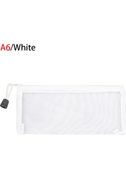 A6-Beyaz Tarzı Basit ve Şeffaf Fileli Kalem Kutusu Öğrenci Ofis Kalemlikleri Naylon Okul Malzemeleri Tükenmez Kalem Fermuarlı Kalem Kutusu (Yurt Dışından)