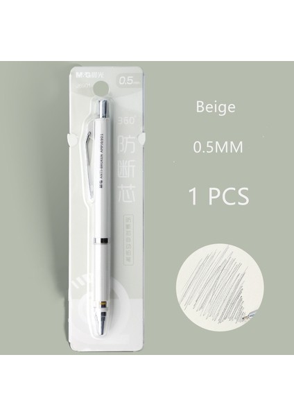 0,5 mm Bej Stili Otomatik Mekanik Kalem Renkli Oto D Retractable Yazma Kalemleri Okul Kırtasiye (Yurt Dışından)