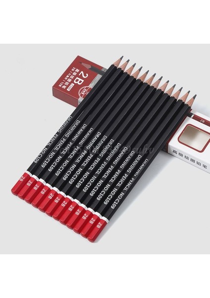 10B Tarzı Ootdty Kutu Grafiti Kurşun Kalem Çizim Yazma 2h Hb 2b 3b 3h 4b 5b 6b 8b 10B Ofis Okul Malzemeleri (Yurt Dışından) fırsatları