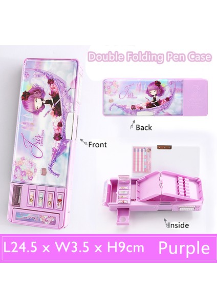 Kız Stili Için Mor Yeni Çok Fonksiyonlu Kum Tarzı Kalem Kutusu Büyük Kapasiteli Kırtasiye Kutusu Yaratıcı Okul Malzemeleri Sevimli Kawaii Kalem Kutusu (Yurt Dışından)