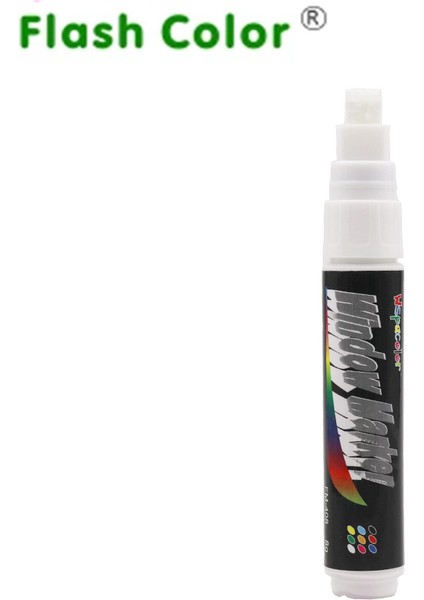 Beyaz Stil Flashcolor Beyaz Kırmızı Sarı Fluoresan Sıvı Tebeşir Pencere Marker Kalemi 8mm Düz Uç (Yurt Dışından)