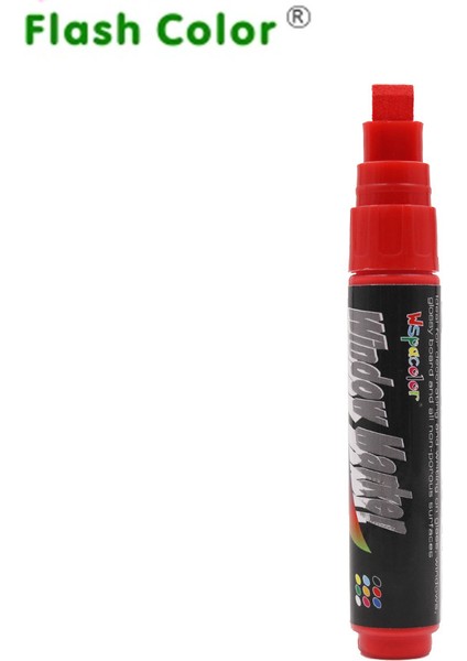 Beyaz Stil Flashcolor Beyaz Kırmızı Sarı Fluoresan Sıvı Tebeşir Pencere Marker Kalemi 8mm Düz Uç (Yurt Dışından)