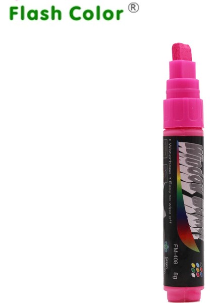 Beyaz Stil Flashcolor Beyaz Kırmızı Sarı Fluoresan Sıvı Tebeşir Pencere Marker Kalemi 8mm Düz Uç (Yurt Dışından)