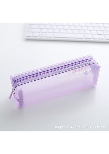 C Stili Şeffaf Kırtasiye Çantası Sınav Özel Öğrenci Ağ Fileli Kalem Kutusu Geniş Kapasiteli Lise Giriş Sınavı Kalem Çantası (Yurt Dışından)